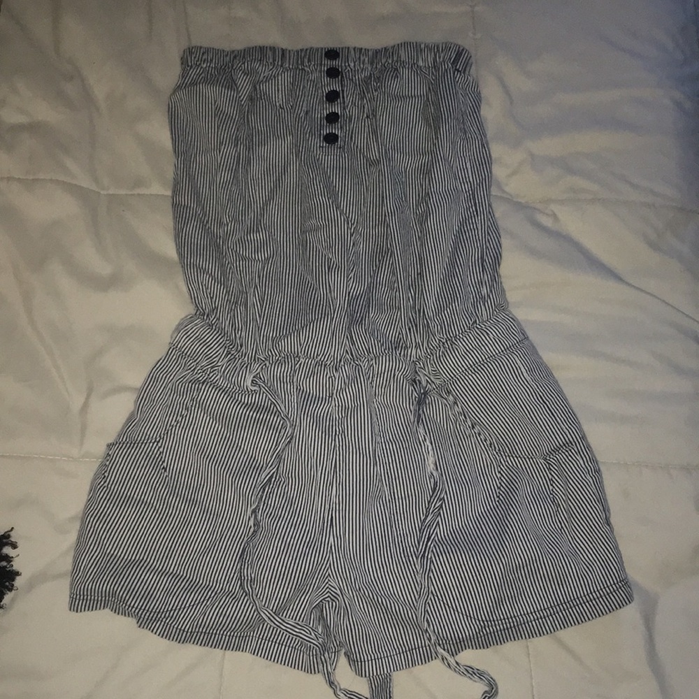 Strapless Striped Romper